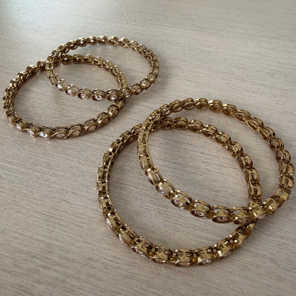 Elegant Gold-Tone Bangle Set